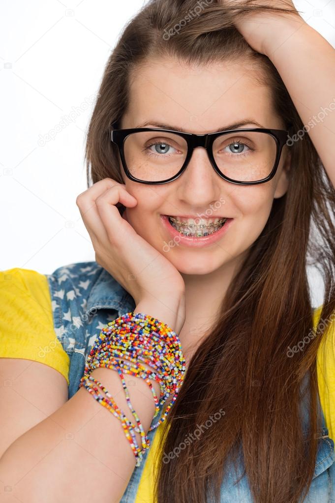 free big breast porn pics geeky girl with braces