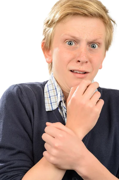 Scared teenage boy — Stock Photo, Image