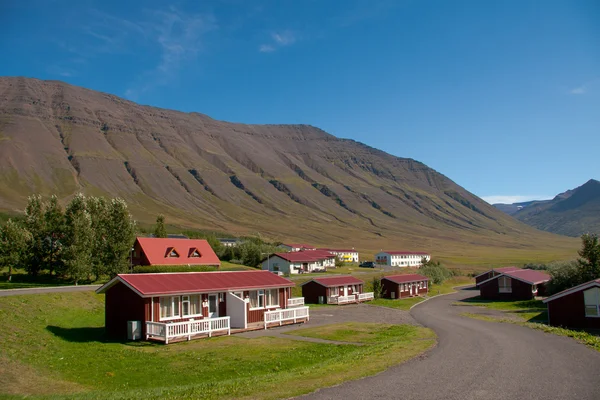 Дома в долине в Исландии — стоковое фото
