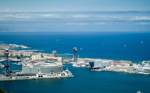 Aerial view of port in Barcelona — Stock Photo, Image