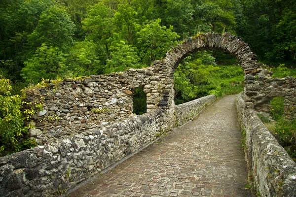 Ruines brug van de oude in de buurt van foix, Frankrijk — Stockfoto