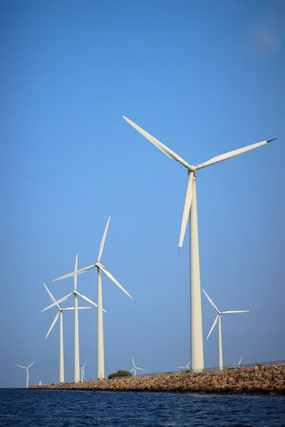 White modern windmills — Stock Photo, Image