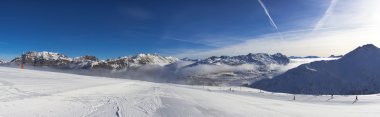 Alpleri'nde Kayak tesisi eğimlidir. Livigno, İtalya