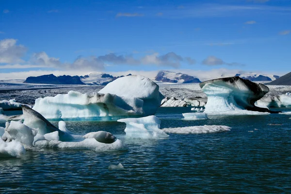 Glaciärlagunen glaciala lagunen nära vatnajokull, Island Royaltyfria Stockbilder