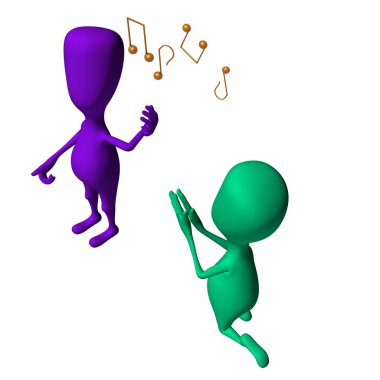 şarkı ve başka bir dilenci farklı 3d kuklalar