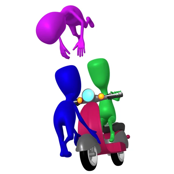 Посмотреть голубой щенок сделать скутер, чтобы похвастаться — стоковое фото