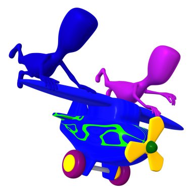 Pike uçak sonra elinde iki yavru göster