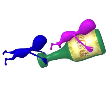 Görünüm kukla anında büyük ROM şişesi