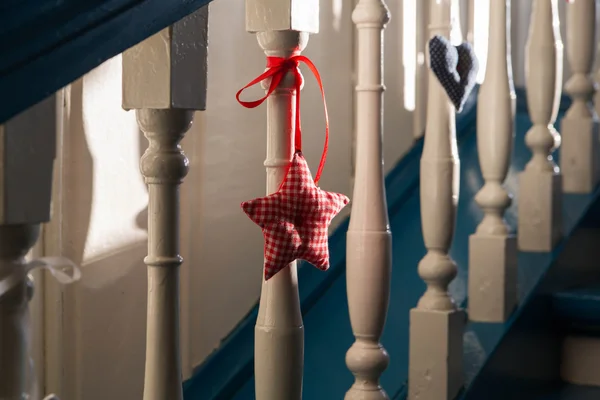 Stair handles with decorations in star form — Stock Photo, Image