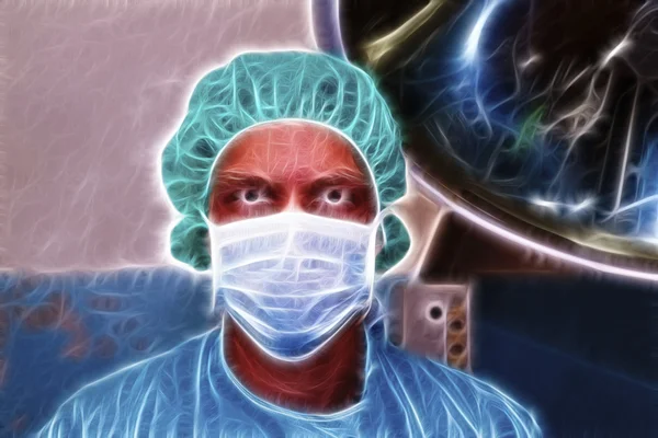 Surgeon seems very serious about coming surgery — Stock Photo, Image