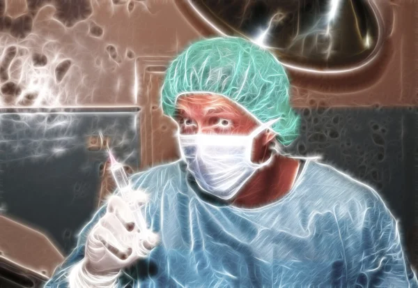 Cirurgião fazendo alguns pensamentos antes de vir cirurgia — Fotografia de Stock