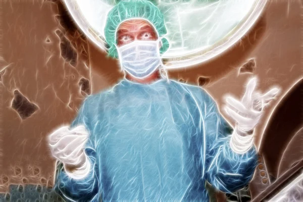 Surgeon ask camera man before coming surgery — Stock Photo, Image