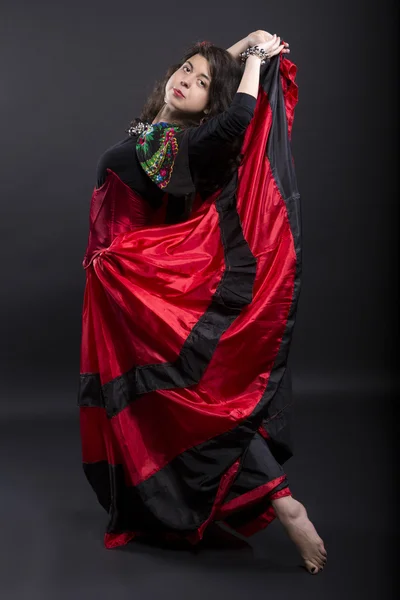 Young woman pose on camera in spanish clothes — Stock Photo, Image