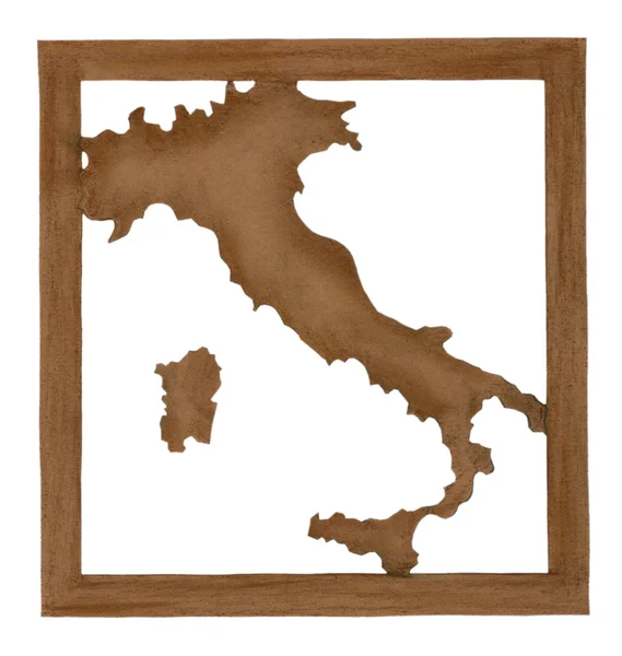 Mapa de Italia cortado de papel viejo —  Fotos de Stock