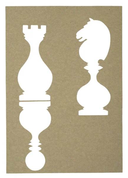 Κομμάτι σκάκι, κομμένα από ένα παλιό χαρτί — Φωτογραφία Αρχείου