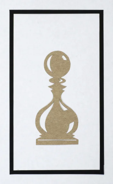 Шаховий шматок, вирізаний зі старого паперу — стокове фото