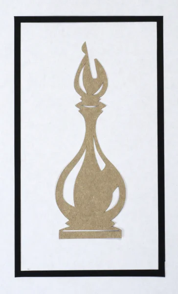 チェスの駒、古い紙からカット — ストック写真