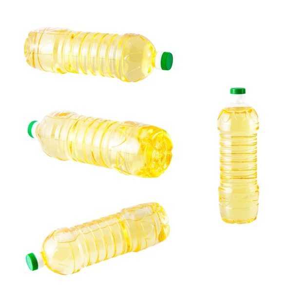 Olio vegetale in una bottiglia di plastica — Foto Stock