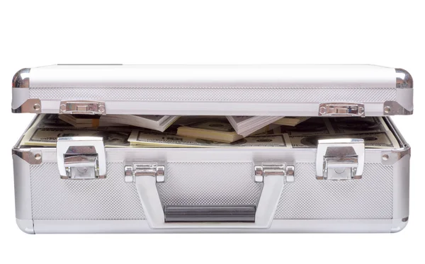 The metal case with dollars and euros — Stock Photo, Image
