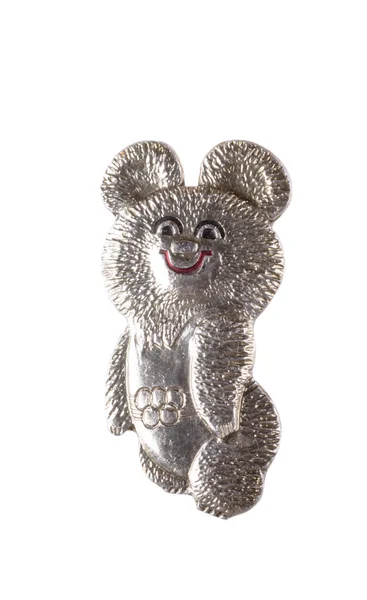 Sovětské odznak s olympijskou medvěd — Stock fotografie