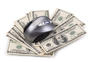 paket dolar ve bilgisayar fare