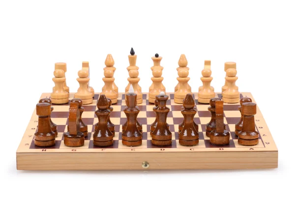 Pièces d'échecs et échiquier — Photo