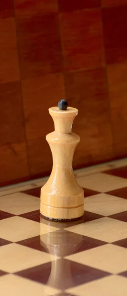Drewniane szachy kawałek — Zdjęcie stockowe