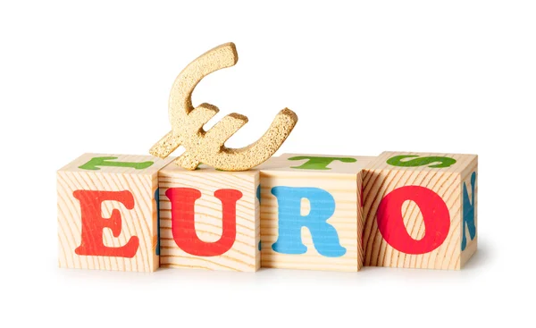 Euro parola da cubi di legno — Foto Stock