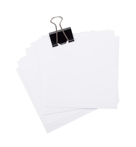 Folhas de papel branco para carta com clipe — Fotografia de Stock