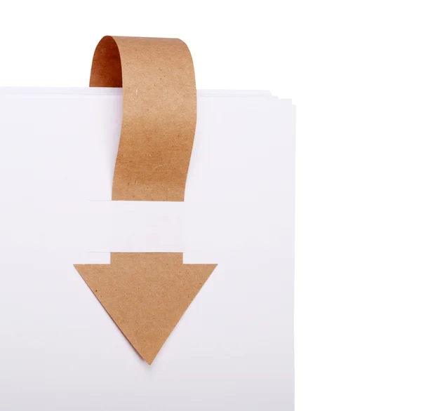 Paper with old bookmark ribbons — Stock Photo, Image