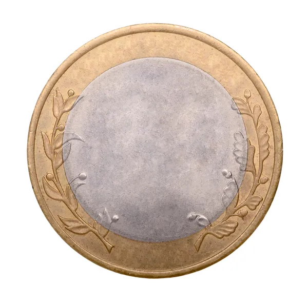 Moneda de oro y plata en blanco — Foto de Stock