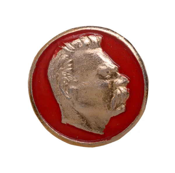 Soviet badge with Maxim Gorky — Stock Photo, Image