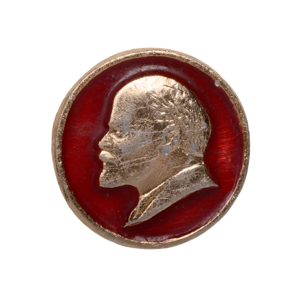 Soviet badge with lenin — Stock Photo, Image