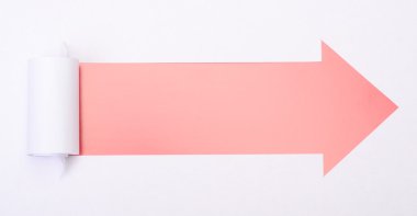 beyaz kağıt bir ok şeklinde sökük