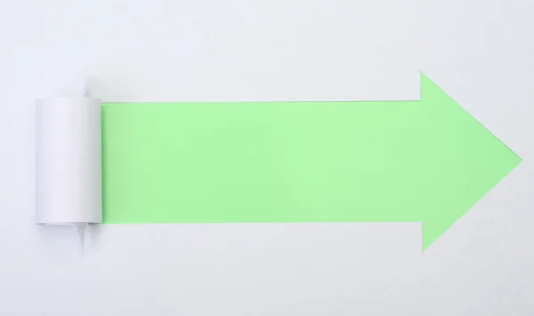 Libro blanco rasgado en forma de flecha — Foto de Stock