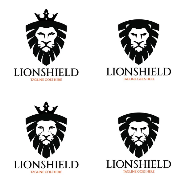 Modello Design Del Logo Lion Shield Illustrazione Vettoriale — Vettoriale Stock