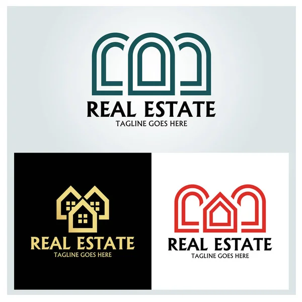 Modelo Design Logotipo Imobiliário Ilustração Vetorial — Vetor de Stock