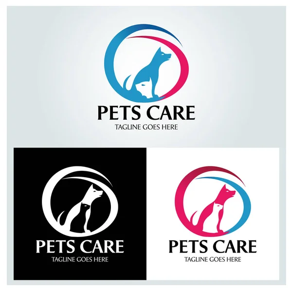 Plantilla Diseño Logotipo Pets Care Ilustración Vectorial Vectores de stock libres de derechos