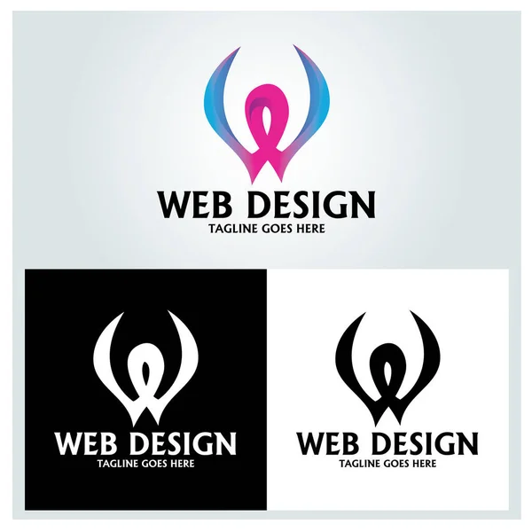 Дизайн Логотипа Веб Дизайна Искушает Векторная Иллюстрация — стоковый вектор