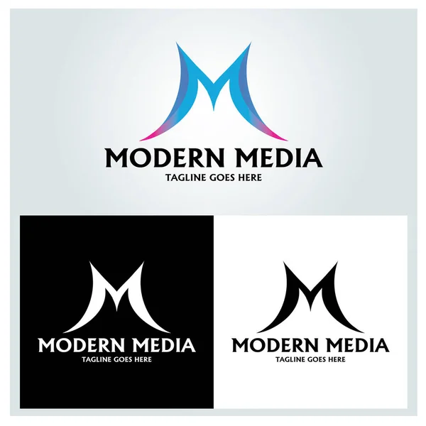 现代媒体标志设计模板 矢量说明 — 图库矢量图片