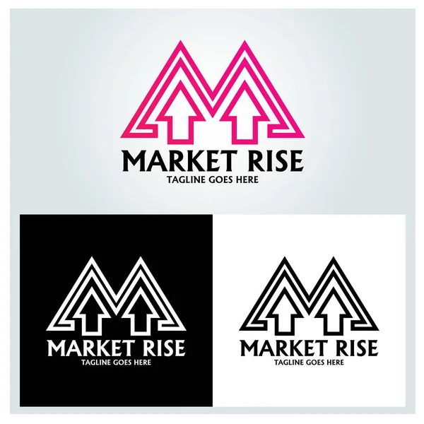Market Rise Logo Design Template Vector Illustration —  Vetores de Stock