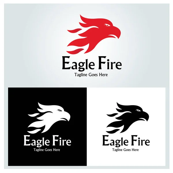 Modelo Design Logotipo Fogo Águia Ilustração Vetorial — Vetor de Stock