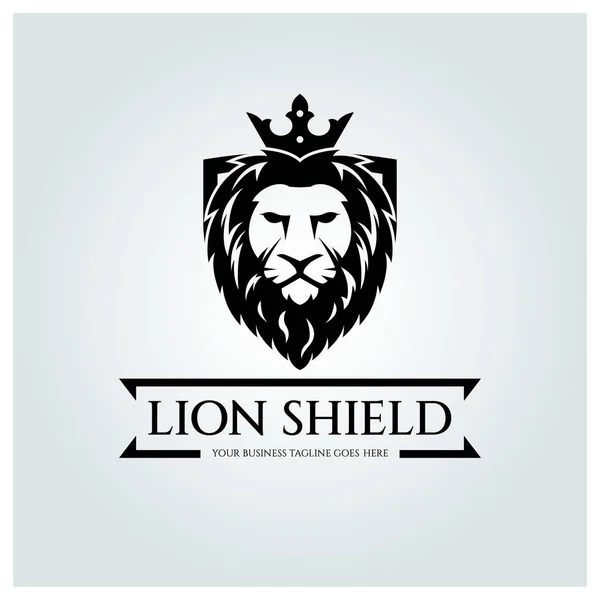 Plantilla Diseño Logotipo Lion Shield Ilustración Vectorial Gráficos vectoriales