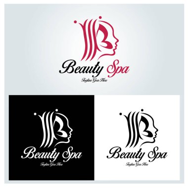 Güzellik spa logo tasarım şablonu. Vektör çizimi