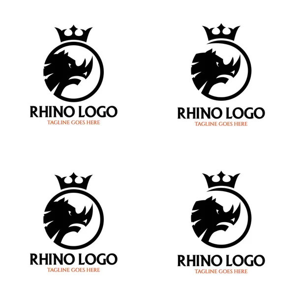 Rhino Logo Logo Design Template Vector Illustration — Stockvektor