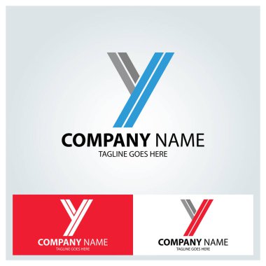 Y harfi logo tasarım şablonu. Vektör illüstrasyonu