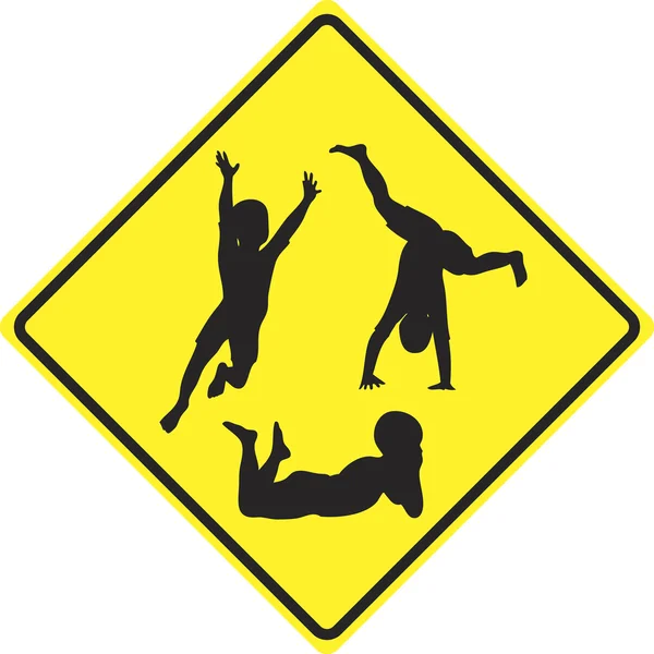 Caution kids playing — Stock Photo, Image