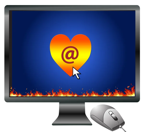 E-mail amor — Fotografia de Stock