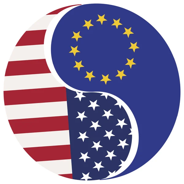 Estados Unidos y Unión Europea — Vector de stock