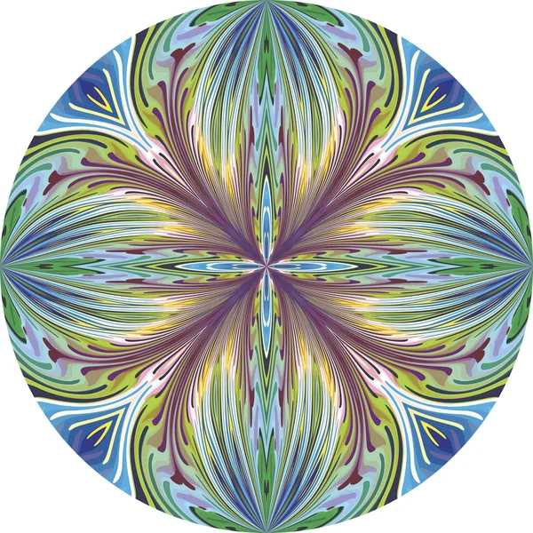 Round lotus vector pattern — Stock Vector